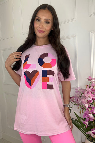 Pink LOVE Oversized T Shirt