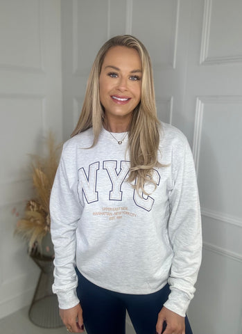 NYC Sweatshirt In Marl Grey
