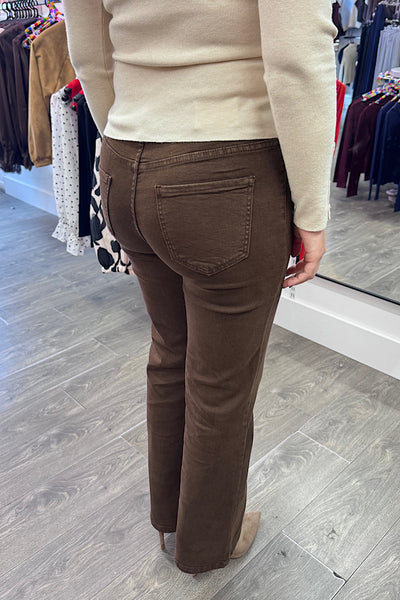 Nellie Chocolate Patch Pocket Front Jean