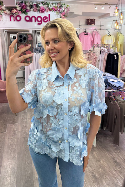 Sienna Pastel Blue Blouse