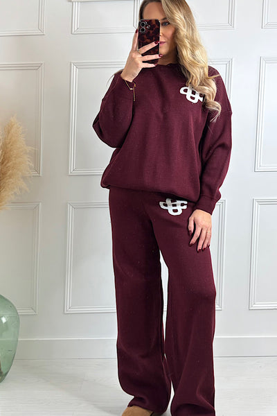 Talia Burgundy Jogger Set