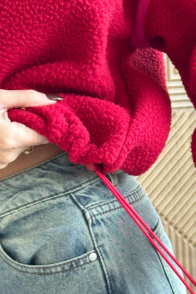 Lulu 1/4 Zip Fleece In Red