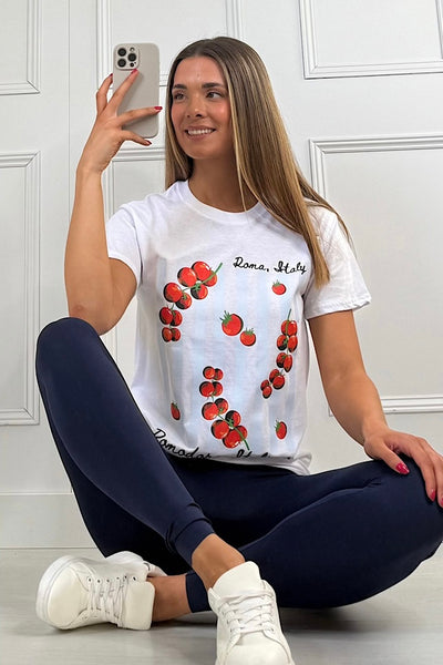 Roma Italy Tomato Print T-Shirt