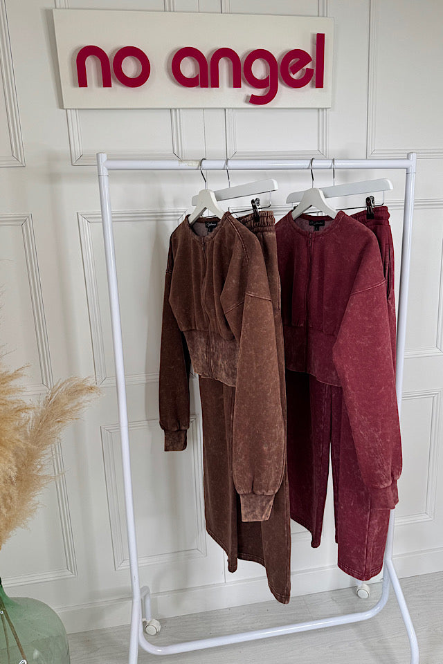 Annie Acid Wash Zip Up Jumper & Jogger Co-Ord (2 colours)