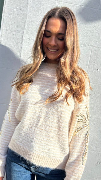 Palma Stripe Sequin Knit Jumper