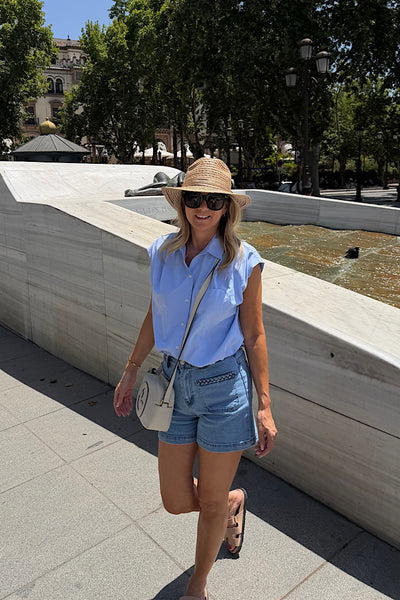 Chloe Denim Shorts With Plait Detail