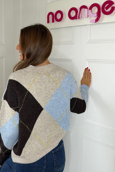 Dolly Argyle Jumper With Blue