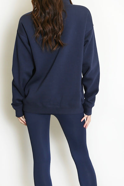 Navy NEW YORK Slogan Zip Sweatshirt
