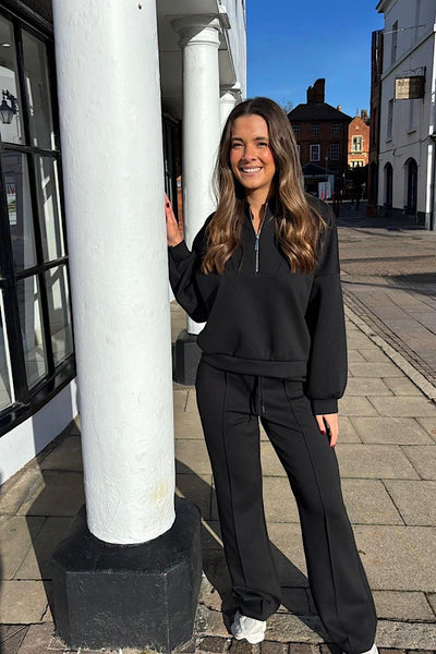 Amy 1/4 Zip Co-ord In Black