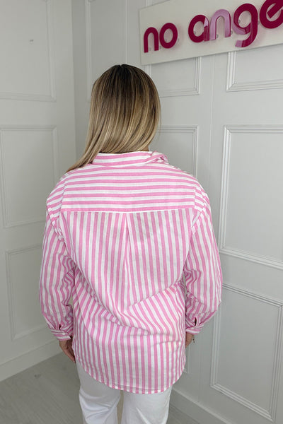 Pink Stripe Palm Tree Shirt