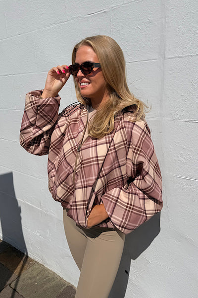Emma Plaid Check Hooded Jacket
