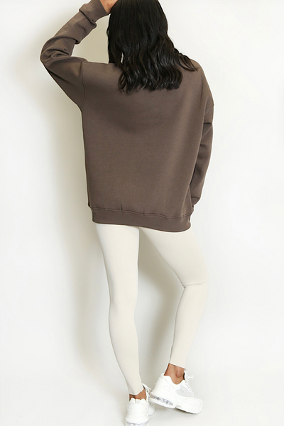 Chocolate Vancouver Slogan Zip Sweatshirt