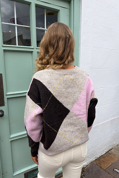 Dolly Argyle Jumper With Pink