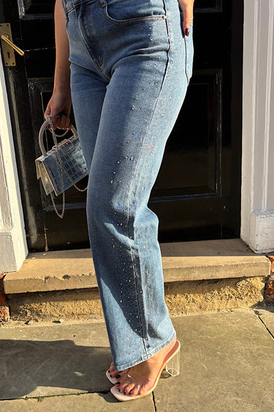 Hayley Straight Leg Jean With Diamanté Embellishment