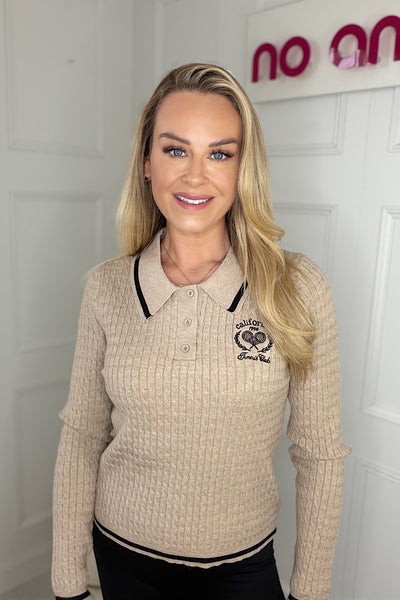 Beige Soft Knitted Collar Jumper