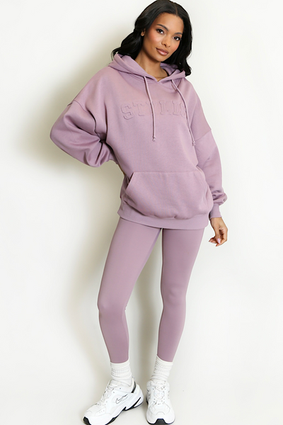Mauve Stylist Slogan Oversized Hoodie