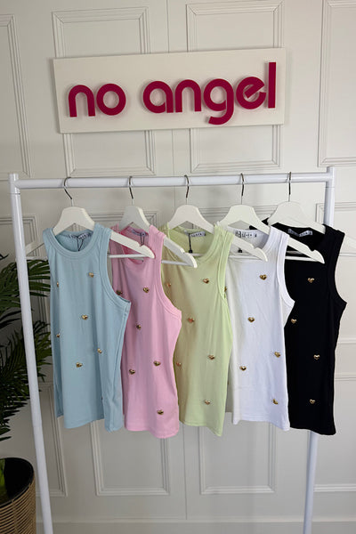 Daisy Heart Ribbed Vest (5 Colours)