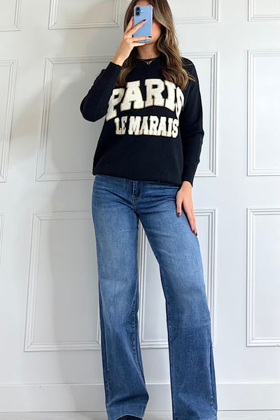 Black Paris Le Marais Knitted Jumper