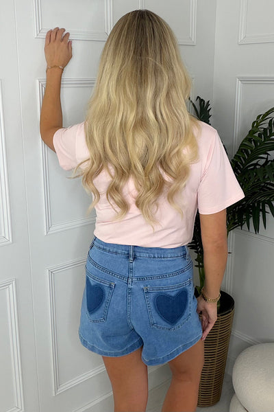 Heart Pocket Denim Shorts