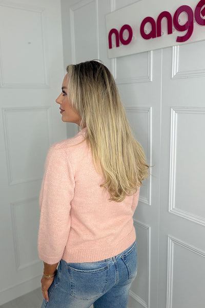 Bettie Bow Cardigan In Pink