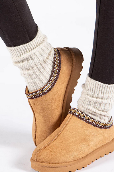 Tazmin Fur Lined Slippers In Chestnut