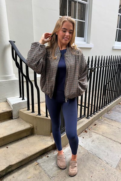 Millie Plaid Check Bomber Jacket