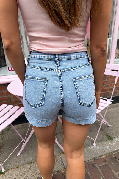 Bella Light Wash Denim Shorts
