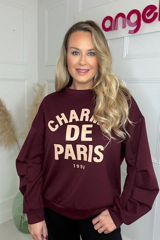 Charme De Paris Burgundy Sweatshirt