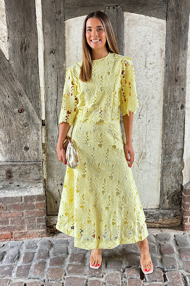 Lemon Floral Top And Maxi Skirt Co-Ord