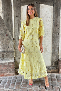 Lemon Floral Top And Maxi Skirt Co-Ord
