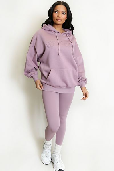 Mauve Stylist Slogan Oversized Hoodie
