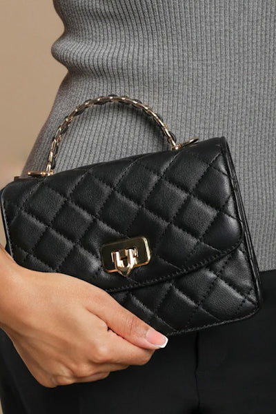 Tia Quilted Top Handle Bag