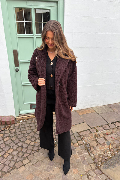 Teddy Coat In Chocolate Brown