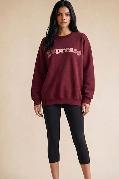 Espresso Sweatshirt In Burgundy