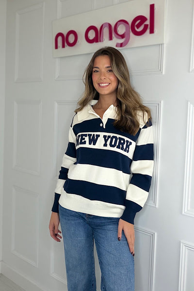 New York Slogan Jumper In Navy
