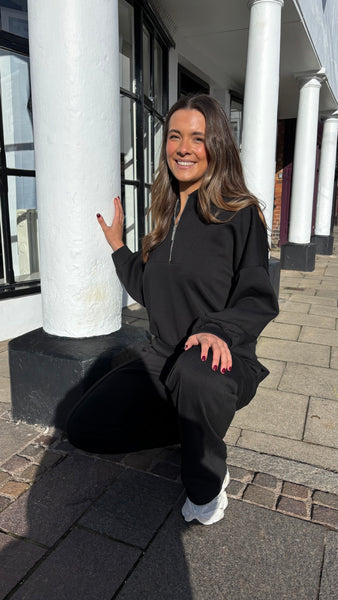Amy 1/4 Zip Co-ord In Black