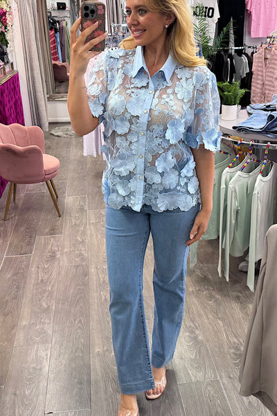 Sienna Pastel Blue Blouse