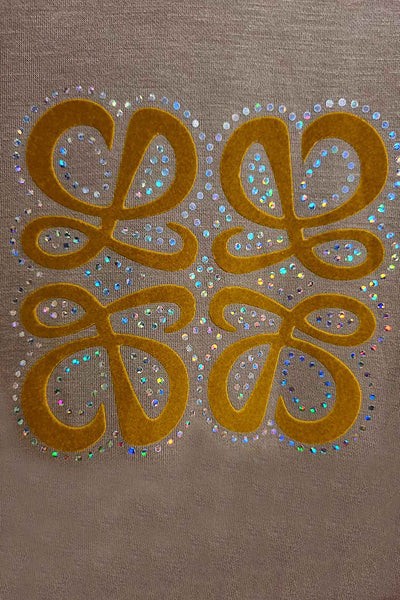 Ava Motif Sweatshirt In Taupe