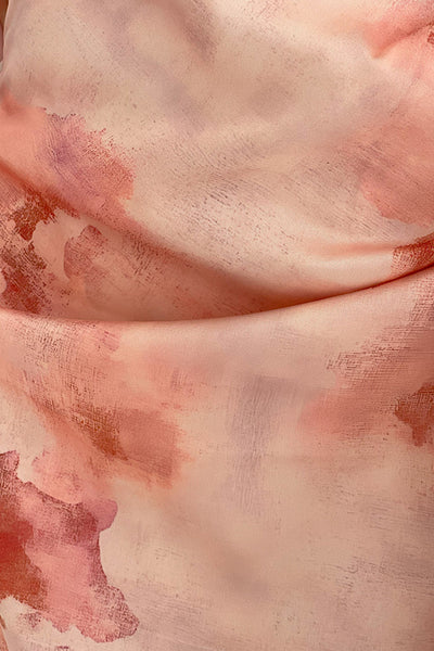 Drew Puff Sleeve Midi Dress In Blush Marble