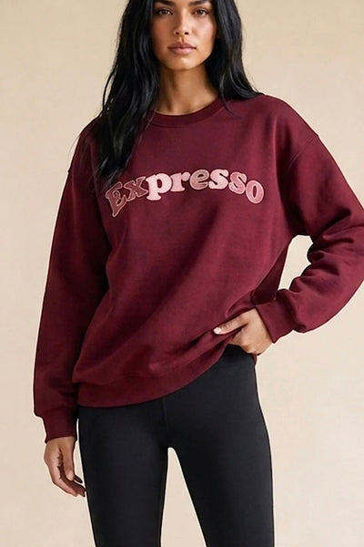 Espresso Sweatshirt In Burgundy