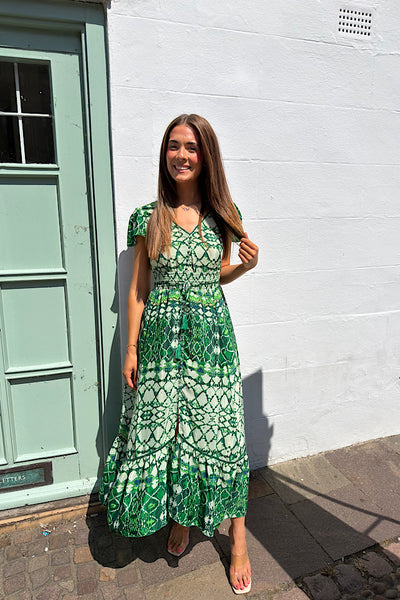 Nancy Angel Sleeve Midi Dress