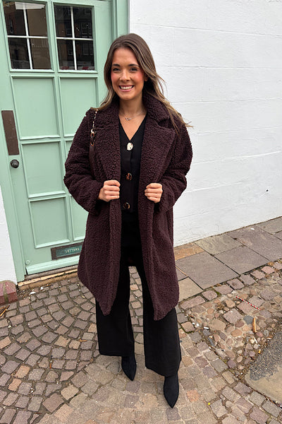 Teddy Coat In Chocolate Brown