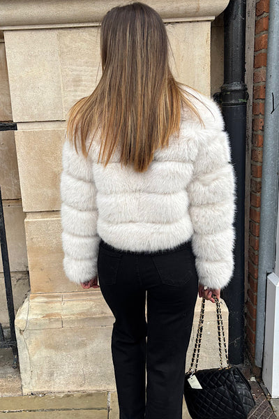 Ivy Luxe Cream Faux Fur Coat