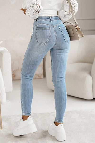 Emily Stretch Skinny Jeans In Light Blue