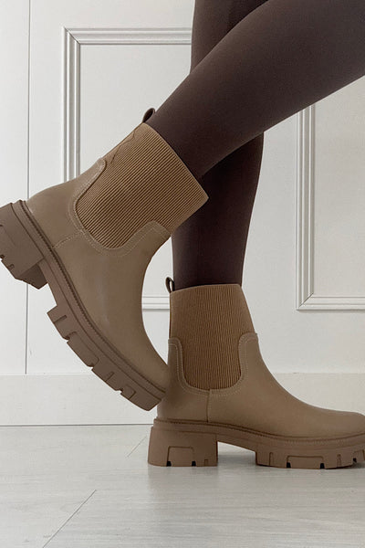 Sophie Taupe Chunky Boots