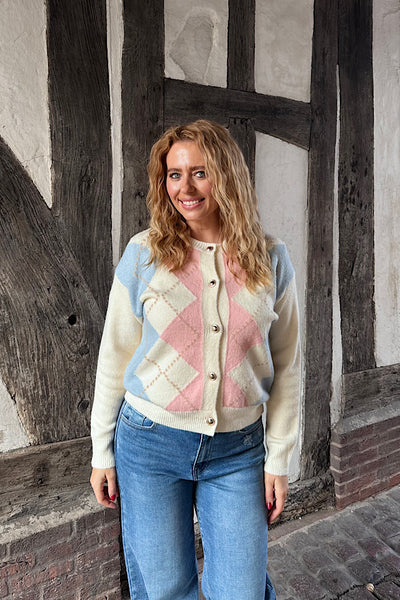 Enya Argyle Soft Knit Cardigan
