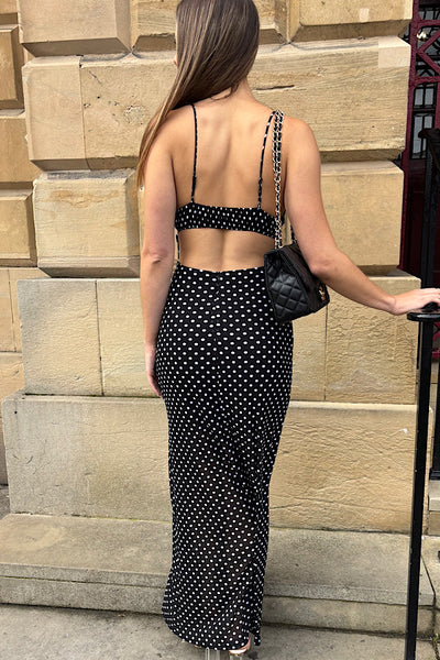 Black & White Polka Dot Maxi Dress