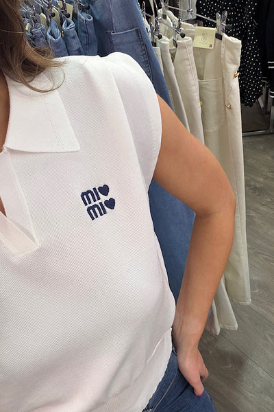 Mi🤍 Mi🤍 Short Sleeve Polo Top