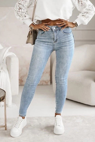 Emily Stretch Skinny Jeans In Light Blue