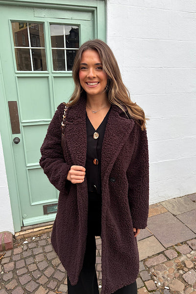 Teddy Coat In Chocolate Brown